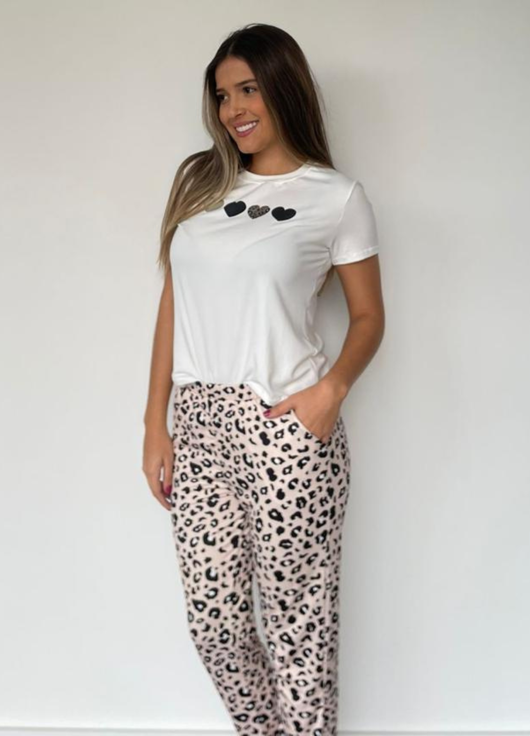 PIJAMA EN PANTALON ANIMAL PRINT, REF 2189
