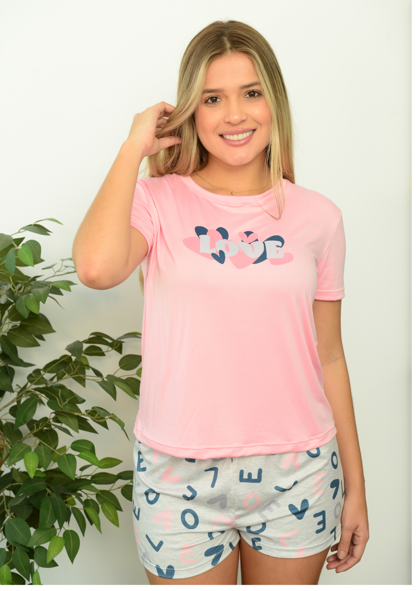 PIJAMA SHORT LETRAS, REF 2299