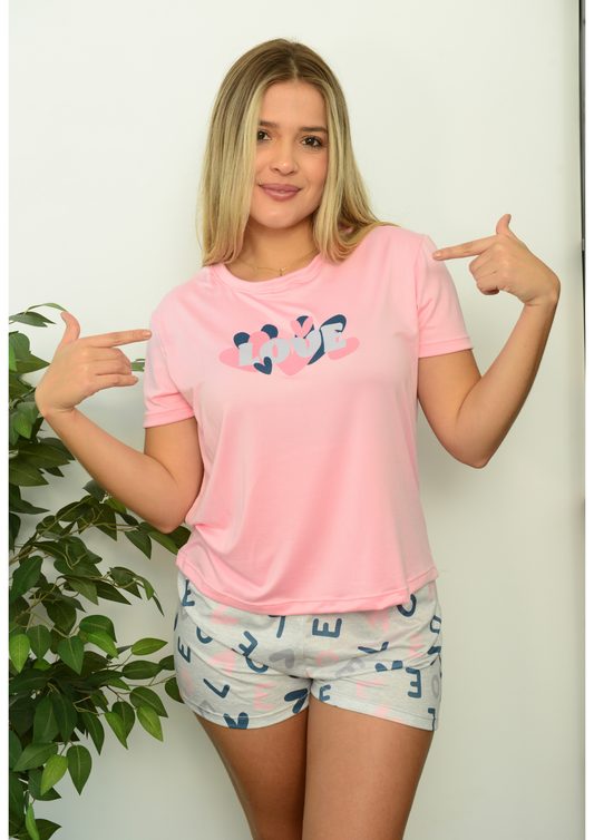 PIJAMA SHORT LETRAS, REF 2299