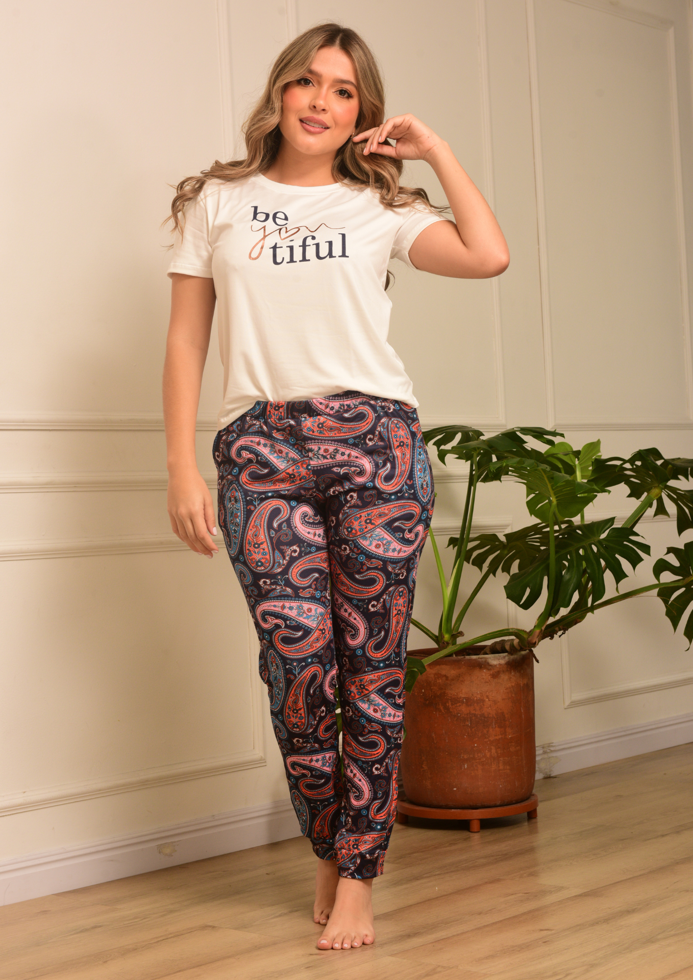 PIJAMA EN PANTALON ARABESCO, REF 2244
