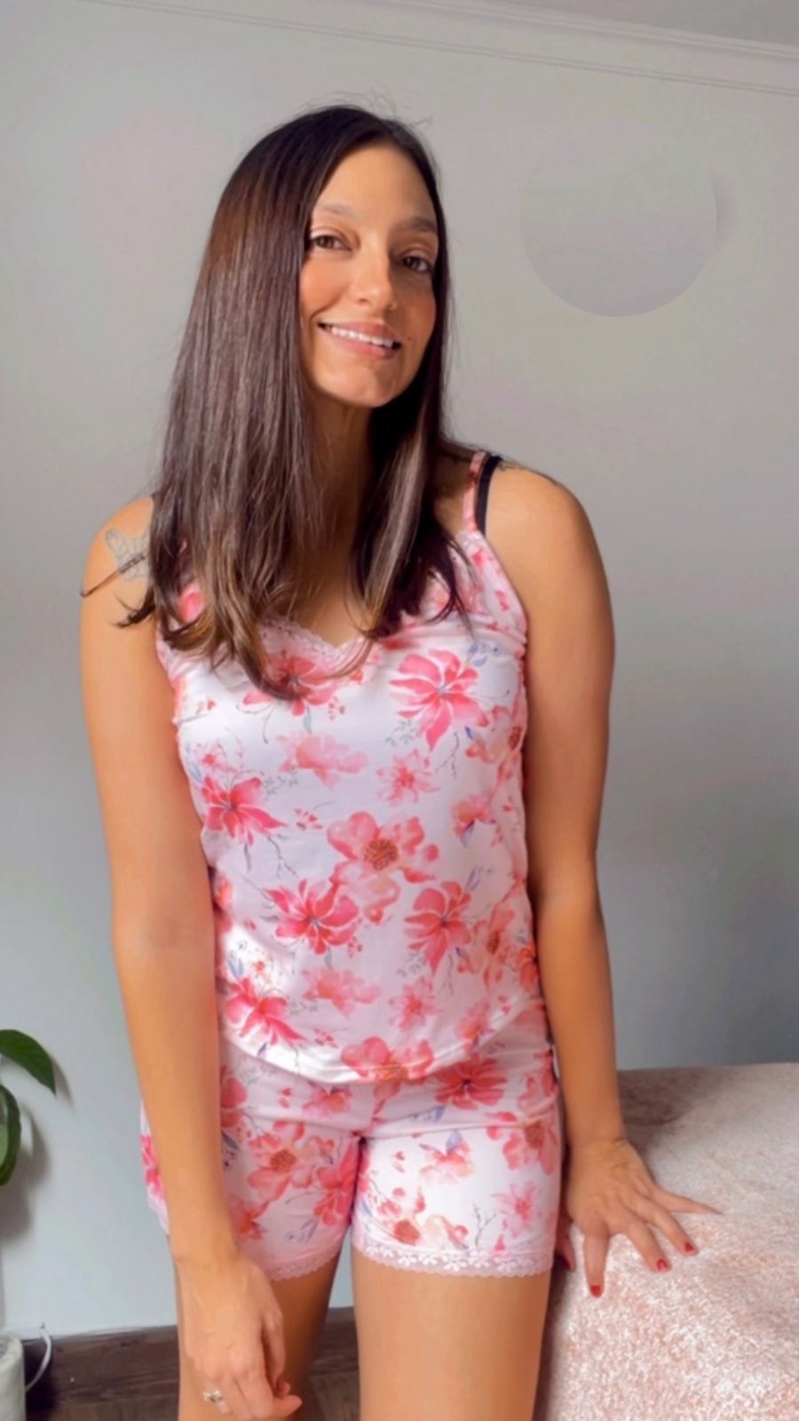 PIJAMA EN SHORT FLORES, REF 2292