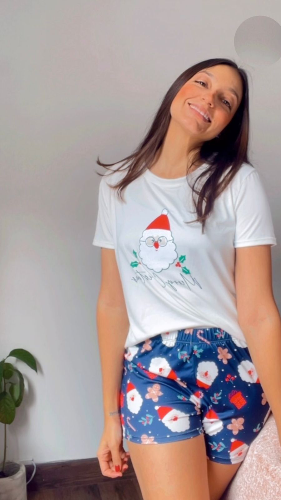 PIJAMA SHORT MANGA CORTA NAVIDAD, REF 2302